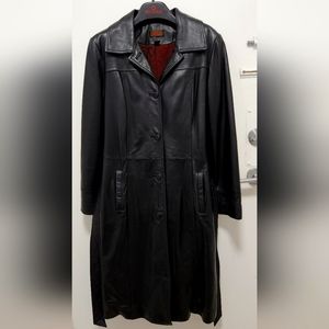 DANIER LEATHER Winter Jacket Full length, Blk color size M, real leather.